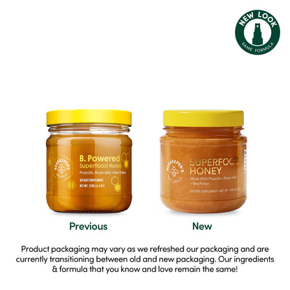Superfood Honey by Beekeeper's Naturals - Bee Pollen, Royal Jelly, Propolis, Honey - Natural Energy, Immune Support - PrimeBioHealth - canada supplements