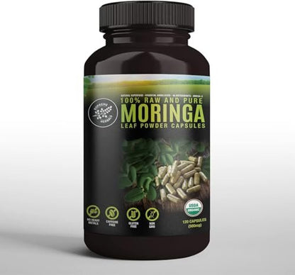SUPREME HERBALS, 100% Raw and Pure Moringa Leaf Powder Capsules. Organic Certified Moringa Leaf. Natural Superfood with Essential Amino Acids - PrimeBioHealth - canada supplements