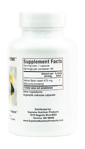 Supreme Nutrition Mucuna Supreme, 90 Pure Cowhage Vegetarian Capsules - PrimeBioHealth - canada supplements
