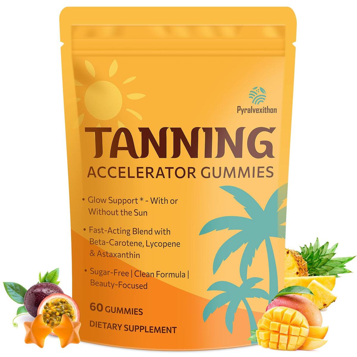 Tanning Gummies with Astaxanthin for Women and Men | Sunless Tanning Supplement with Beta Carotene, Lycopene, Collagen & Vitamins | Skin Radiance & Hydration | Vegan & Sugar Free - 60 Count - PrimeBioHealth - canada supplements
