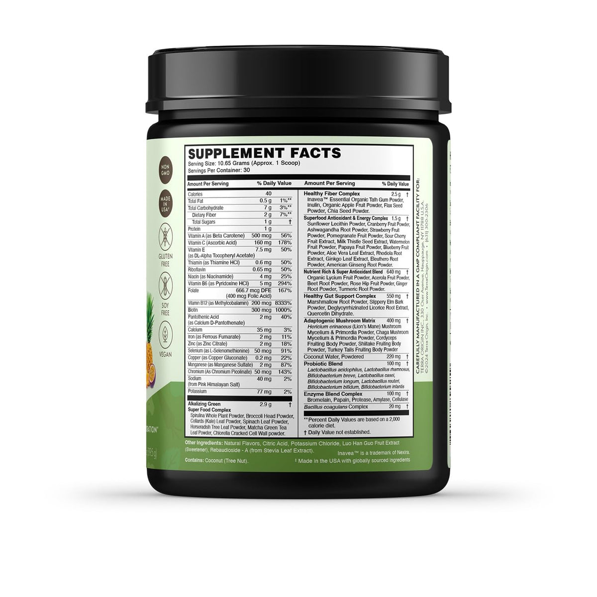 TERRA ORIGIN Healthy Greens Powder Supplement | Superfood Digestive Enzyme & Probiotic Blends | Immune, Gut, and Digestive Support for Women - PrimeBioHealth - canada supplements