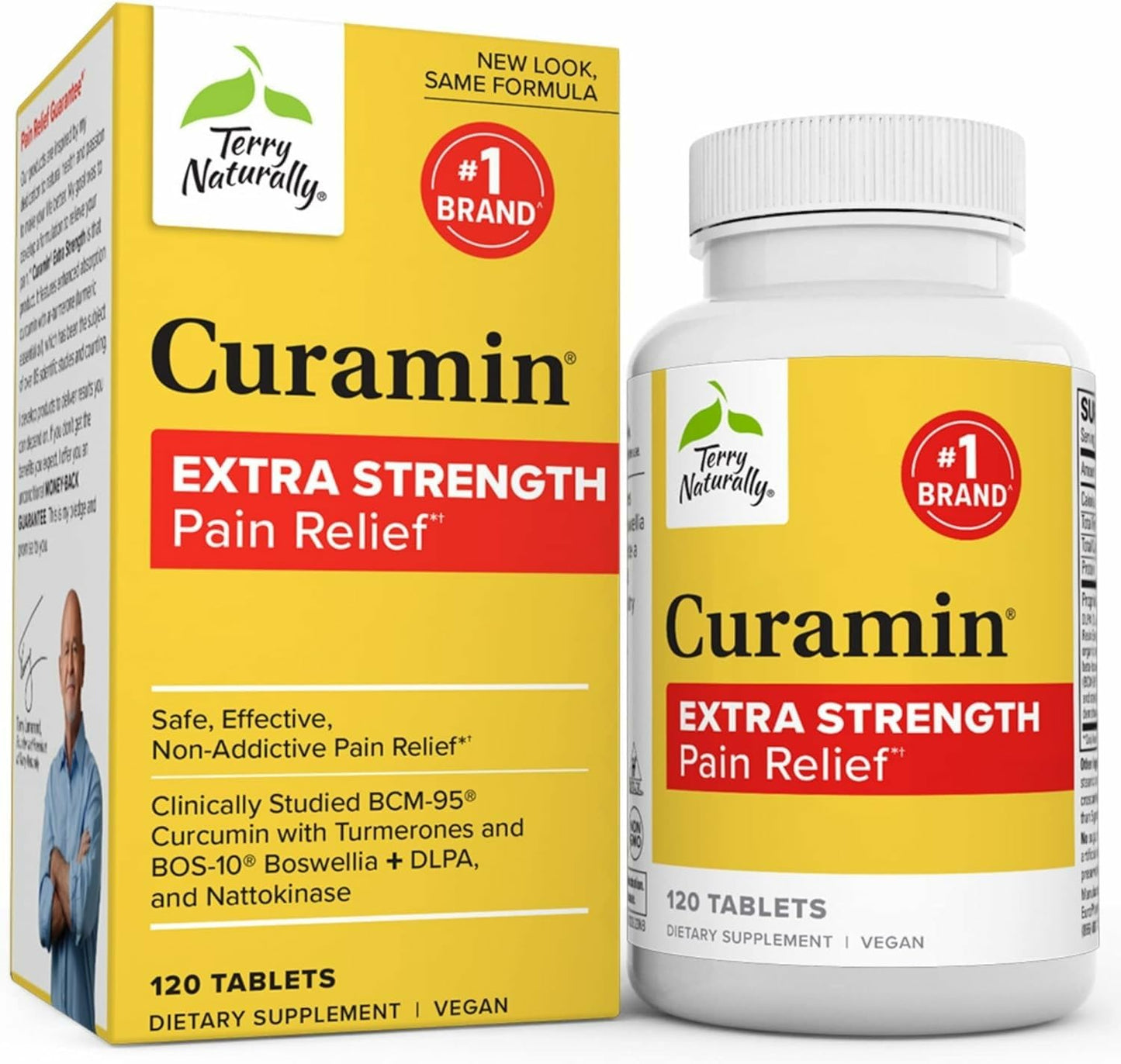 Terry Naturally Curamin Extra Strength - 120 Vegan Tablets - Non-Addictive Pain Relief Supplement with Curcumin from Turmeric - PrimeBioHealth - canada supplements