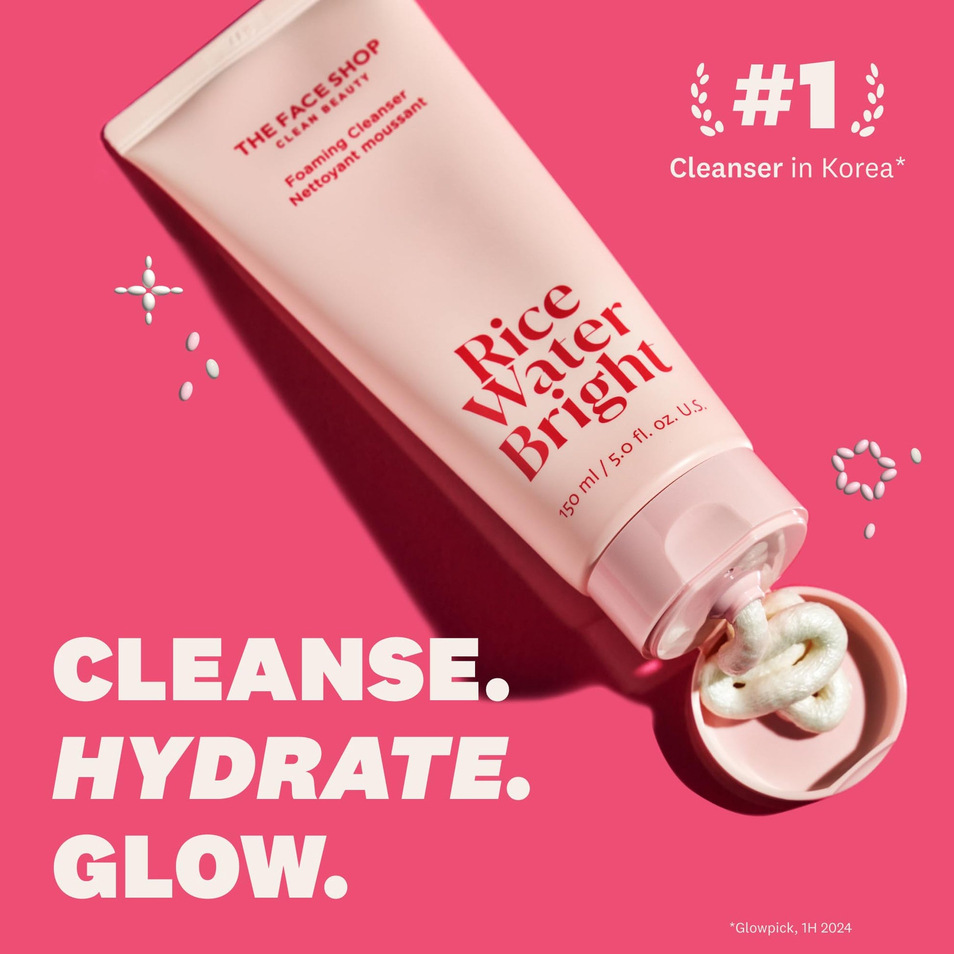 The Face Shop Rice Water Bright Foaming Facial Cleanser with Ceramide, Gentle Face Wash for Hydrating & Moisturizing, - PrimeBioHealth - canada supplements