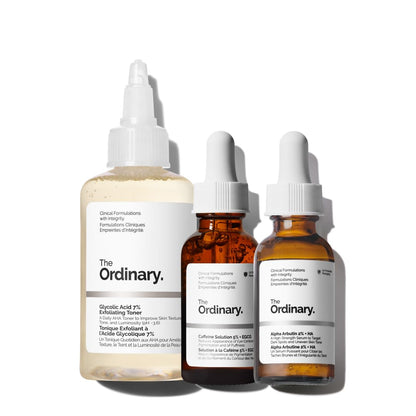 The Ordinary The Bright Set, 3-Step Regimen for Radiant, Even Skin Tone with Glycolic Acid 7% Exfoliating Toner - PrimeBioHealth - canada supplements