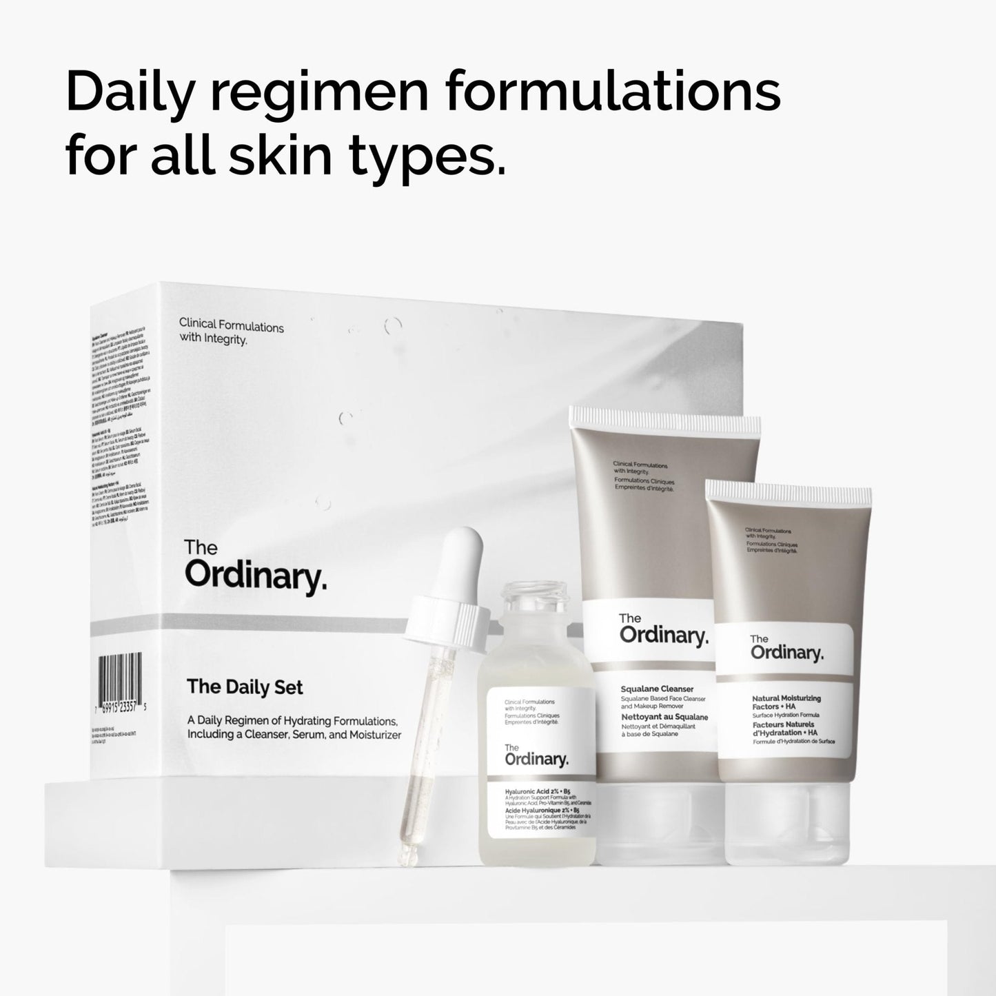 The Ordinary The Daily Set, Daily Skincare Routine with Squalane Cleanser, Hyaluronic Acid 2% + B5, and Natural Moisturizing Factors + HA | Skin Care Set - PrimeBioHealth - canada supplements