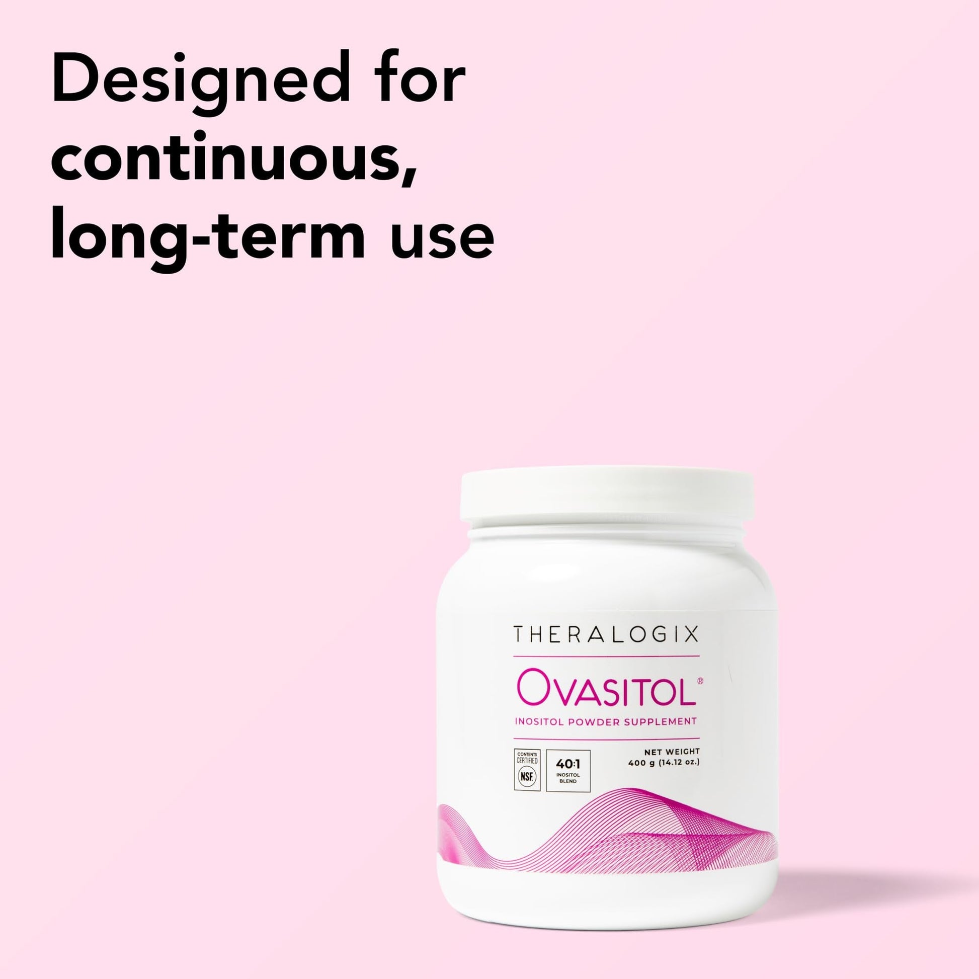 Theralogix Ovasitol Inositol Powder - 90-Day Supply - Myo-Inositol & D-Chiro Inositol for Hormone Balance & Ovarian Function Support - NSF Certified - 400 g (180 Servings) - PrimeBioHealth - canada supplements