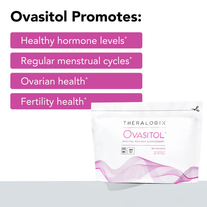 Theralogix Ovasitol Inositol Powder Packets - 90-Day Supply - Myo-Inositol & D-Chiro Inositol for Hormone Balance & Ovarian Function Support - PrimeBioHealth - canada supplements