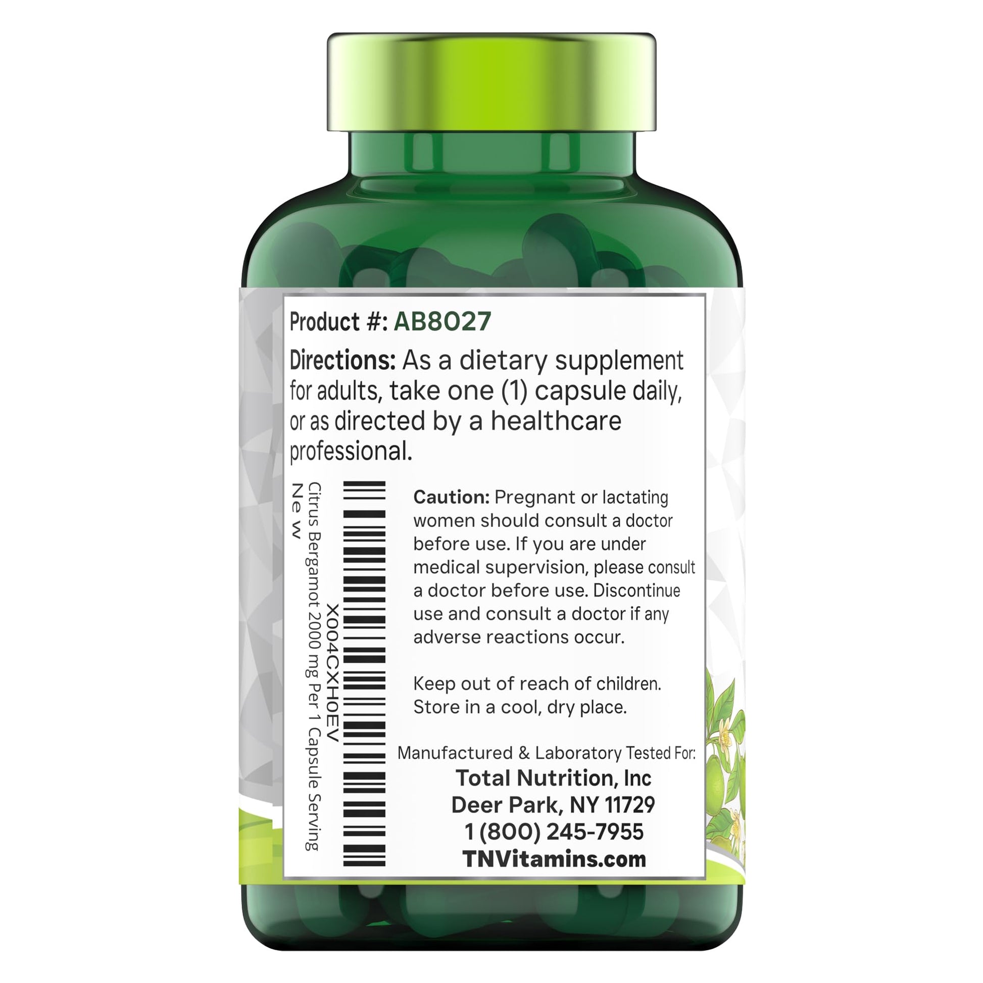 tnvitamins Citrus Bergamot 2000mg - 180 Capsules | Ultra Potent Citrus Bergamot Supplement 2000 mg Per 1 Capsule Serving - PrimeBioHealth - canada supplements