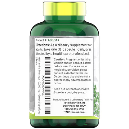 tnvitamins Moringa Capsules 10,000 mg - 120 Capsules | High Potency Moringa Leaf Extract Superfood Supplement for Energy - PrimeBioHealth - canada supplements