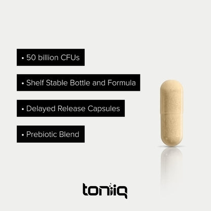 Toniiq 50 Billion CFU Lactobacillus Reuteri Probiotic 50mg per Serving - L Reuteri Probiotics - Highest CFU Count Lactobacillus Reuteri Probiotic - 60 Vegetarian Capsules - 60 Servings - PrimeBioHealth - canada supplements