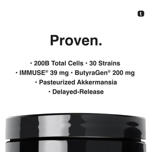Toniiq Prebiotics and Probiotics – 200B CFU Synbiotic with Postbiotics IMMUSE® & ButyraGen® – 30 Strains for Gut & Digestive Health – Shelf-Stable - PrimeBioHealth - canada supplements