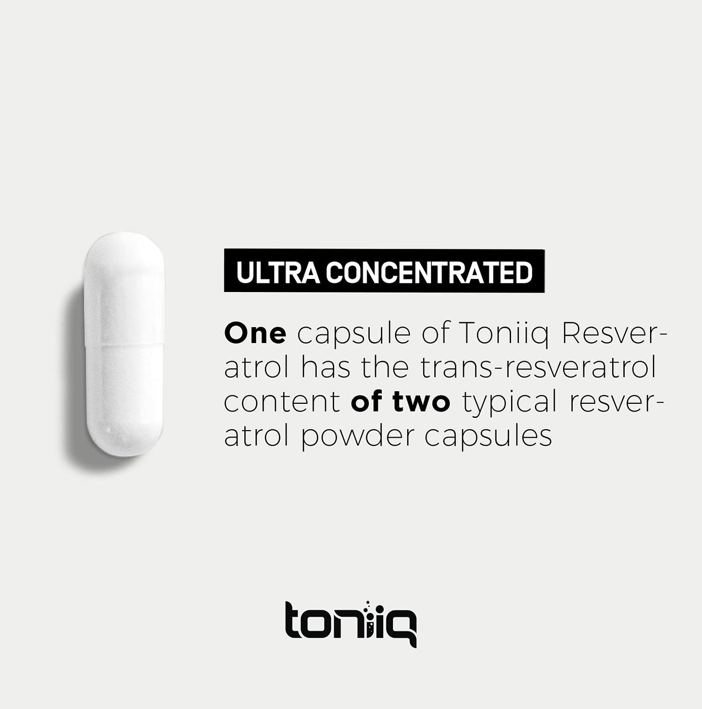 Toniiq Ultra High Purity Resveratrol Capsules - 98% Trans-Resveratrol - Highly Purified and Bioavailable - 180 Caps Reservatrol Supplement - PrimeBioHealth - canada supplements