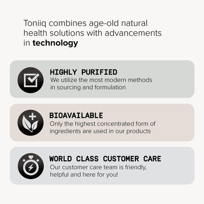 Toniiq Ultra High Strength Glutathione Capsules - 1000mg Concentrated Formula - 98%+ Highly Purified and Bioavailable - Non-GMO Fermentation - PrimeBioHealth - canada supplements