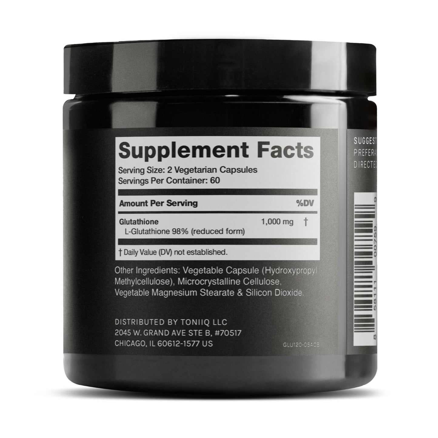 Toniiq Ultra High Strength Glutathione Capsules - 1000mg Concentrated Formula - 98%+ Highly Purified and Bioavailable - Non-GMO Fermentation - PrimeBioHealth - canada supplements