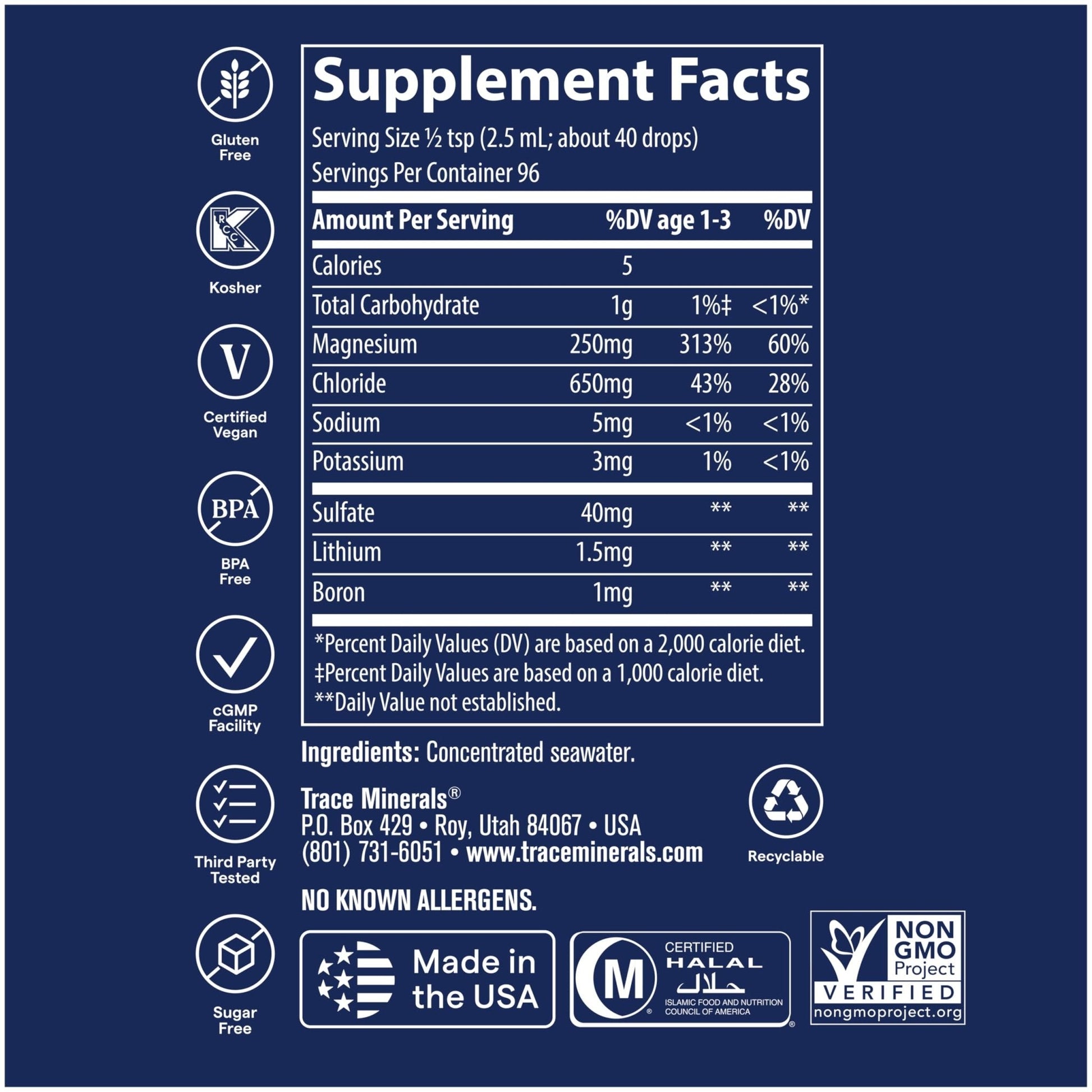 Trace Minerals ConcenTrace Trace Mineral Drops | Supports Energy, Digestion, Bone Health & Hydration, 70+ Ionic Trace Minerals w/Magnesium - PrimeBioHealth - canada supplements