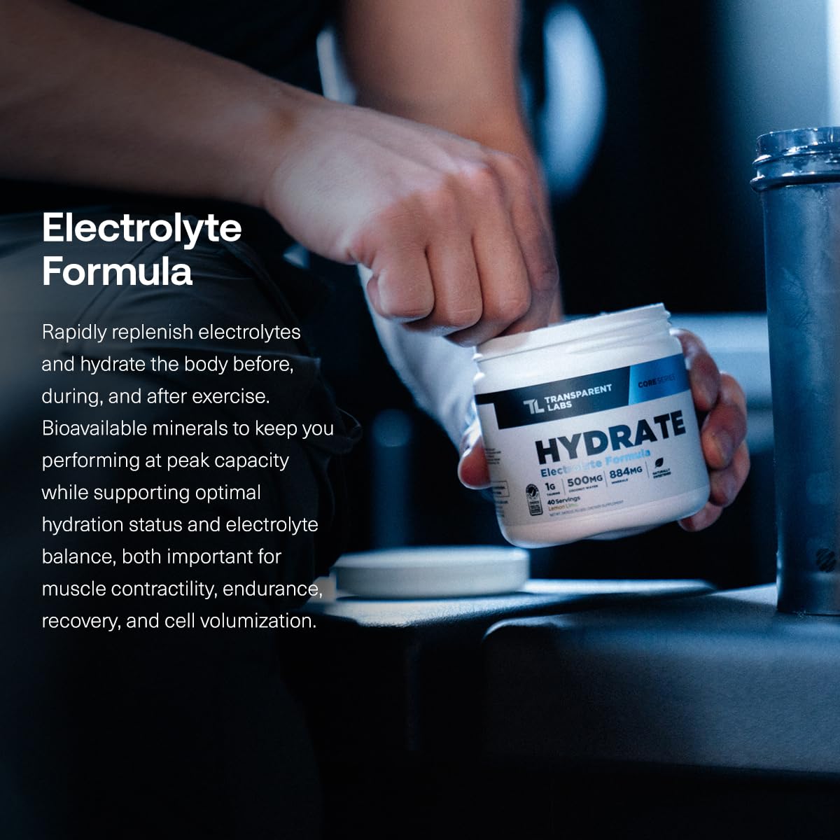 Transparent Labs Hydrate Naturally Sweetened Electrolytes Powder - Hydration Powder Electrolytes with Coconut Water, Calcium, Taurine, & Potassium - PrimeBioHealth - canada supplements