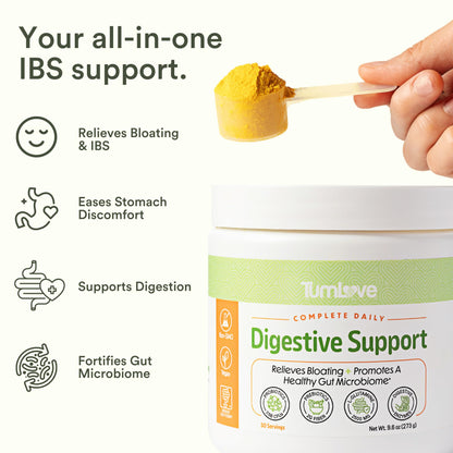 TumLove IBS Relief & Digestive Support Powder – Low FODMAP Certified, Probiotics, Prebiotics, Digestive Enzymes, L-Glutamine & 5 Soothing Herbs - PrimeBioHealth - canada supplements