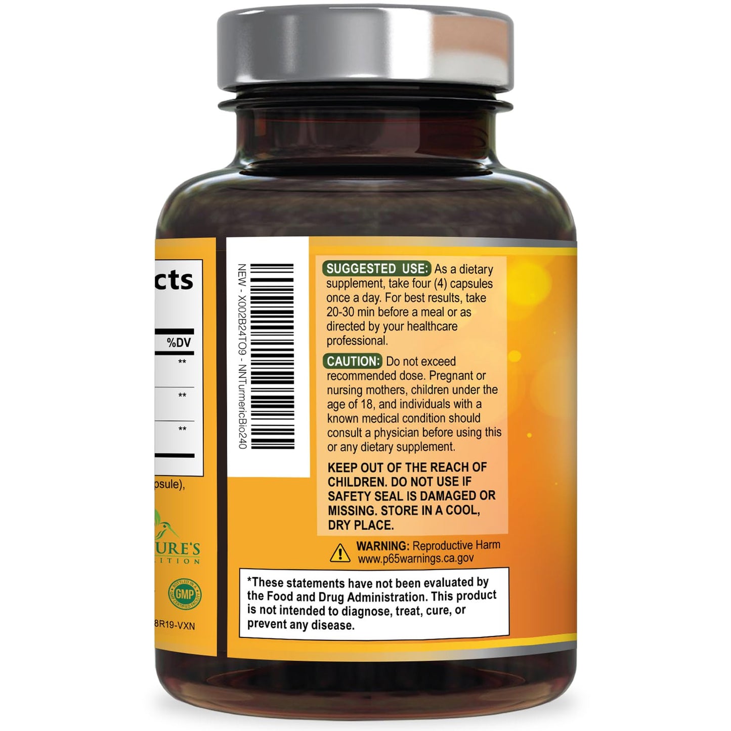 Turmeric Curcumin Supplement - 2400mg Organic Turmeric Per Serving - 95% Curcuminoids & BioPerine Black Pepper Extract for Best Absorption - Natural Vegan Joint Support - PrimeBioHealth - canada supplements