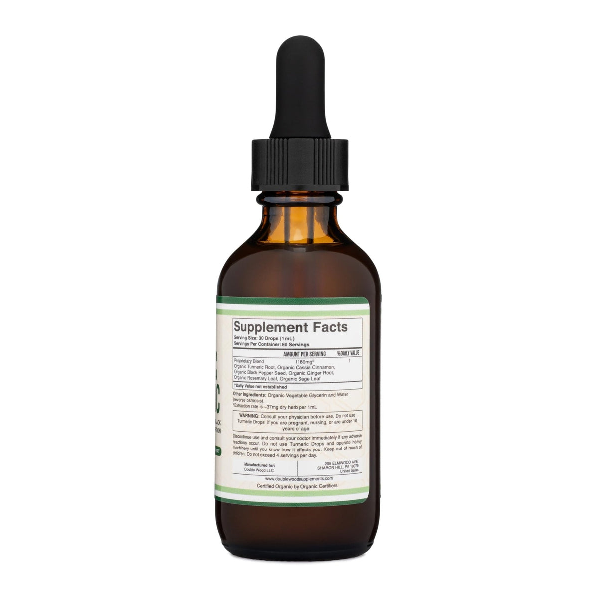 Turmeric Curcumin with Black Pepper Drops - Organic Turmeric Supplement Drops 1,180mg - 2FL OZ, 60 Servings (with Black Pepper Seed, Ginger, Rosemary, and Sage) - PrimeBioHealth - canada supplements