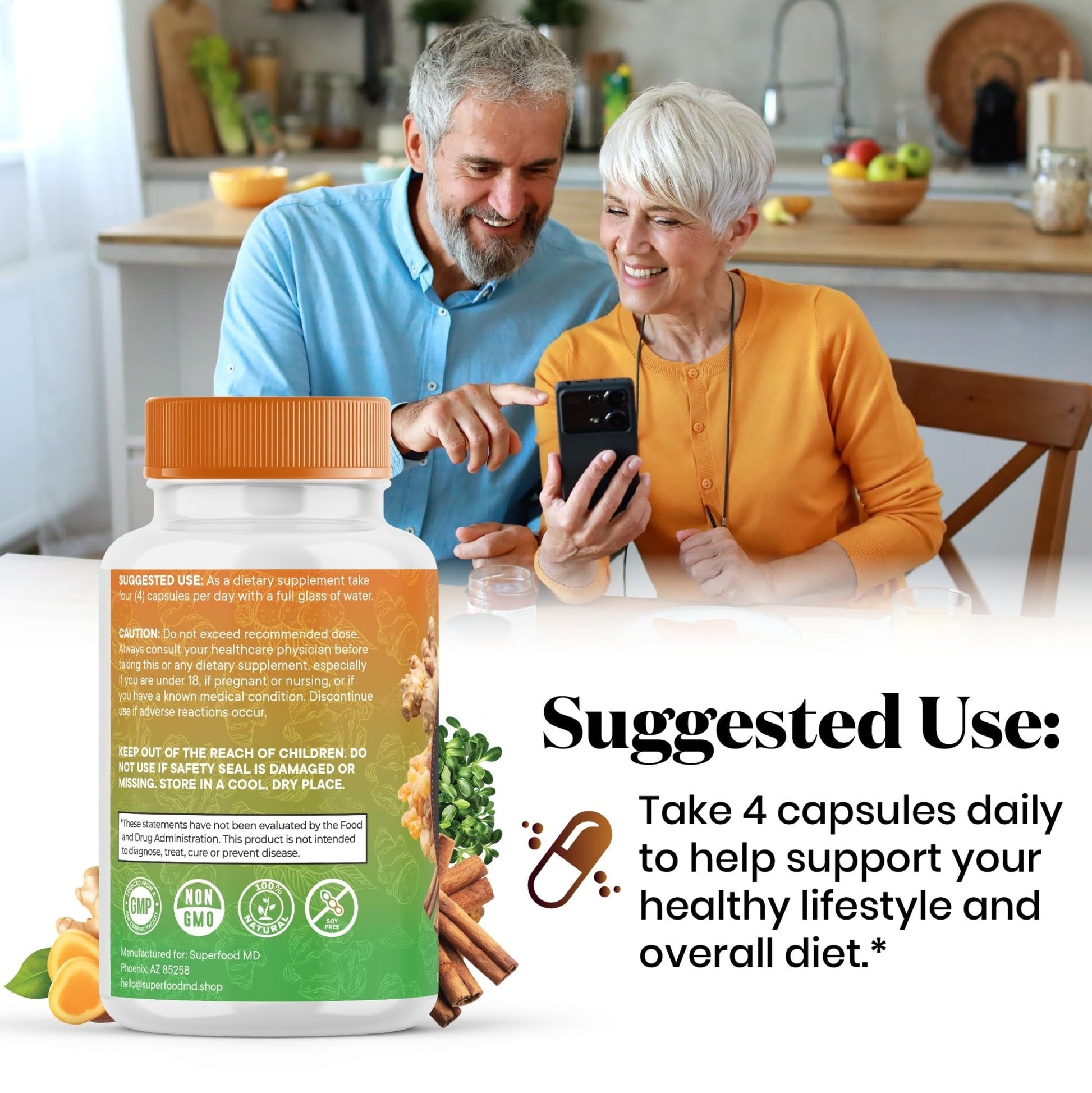 Turmeric Moringa Supplement | Ginger, Boswellia, Saffron, Holy Basil- Joint Support Supplement for Women and Men with Ceylon Cinnamon, Quercetin, Tart Cherry- 240 Count - PrimeBioHealth - canada supplements