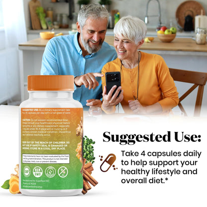 Turmeric Moringa Supplement | Ginger, Boswellia, Saffron, Holy Basil- Joint Support Supplement for Women and Men with Ceylon Cinnamon, Quercetin, Tart Cherry- 240 Count - PrimeBioHealth - canada supplements