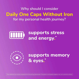 Twinlab Daily One Caps Without Iron - Nutritional Supplement with Zinc, B Vitamins, Magnesium, and More - 180 Capsules