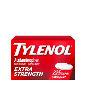 Tylenol Extra Strength Acetaminophen 500 mg Caplets, Fast, Strong Pain Relief, Fever Reducer, Pills for Headache, Backache, Toothache, Minor Arthritis & Menstrual Cramps, Value Size, 225 Count