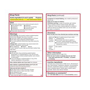 Tylenol Extra Strength Acetaminophen 500 mg Caplets, Fast, Strong Pain Relief, Fever Reducer, Pills for Headache, Backache, Toothache, Minor Arthritis & Menstrual Cramps, Value Size, 225 Count