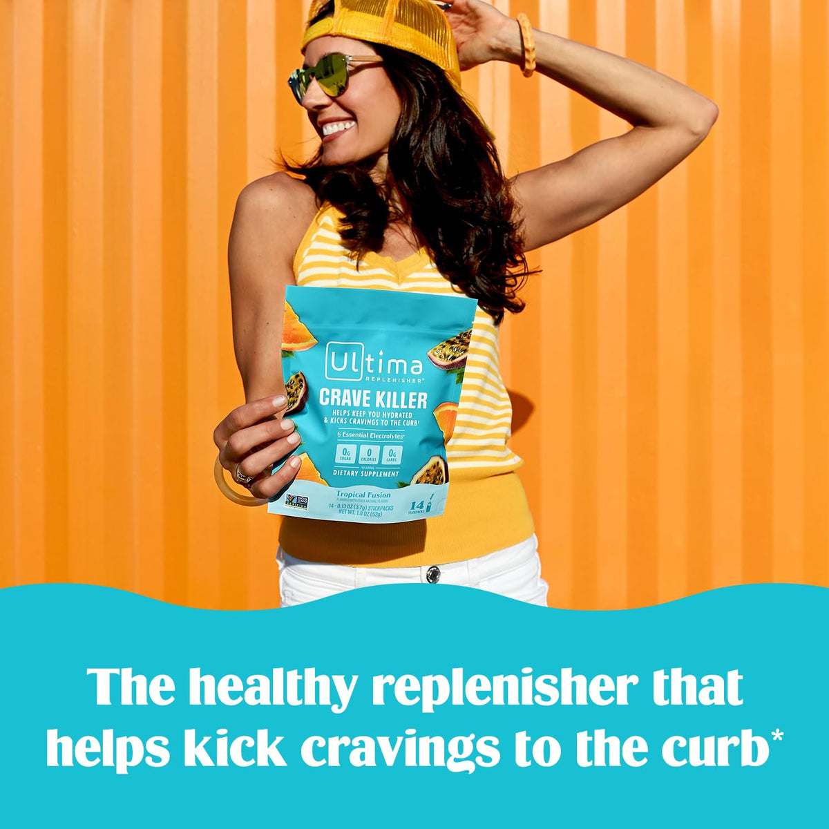 Ultima Replenisher Crave Killer Supplement and Electrolytes Powder – Tropical Fusion, 14 Stickpacks – Hydration Packets that Kick Cravings to The Curb - PrimeBioHealth - canada supplements