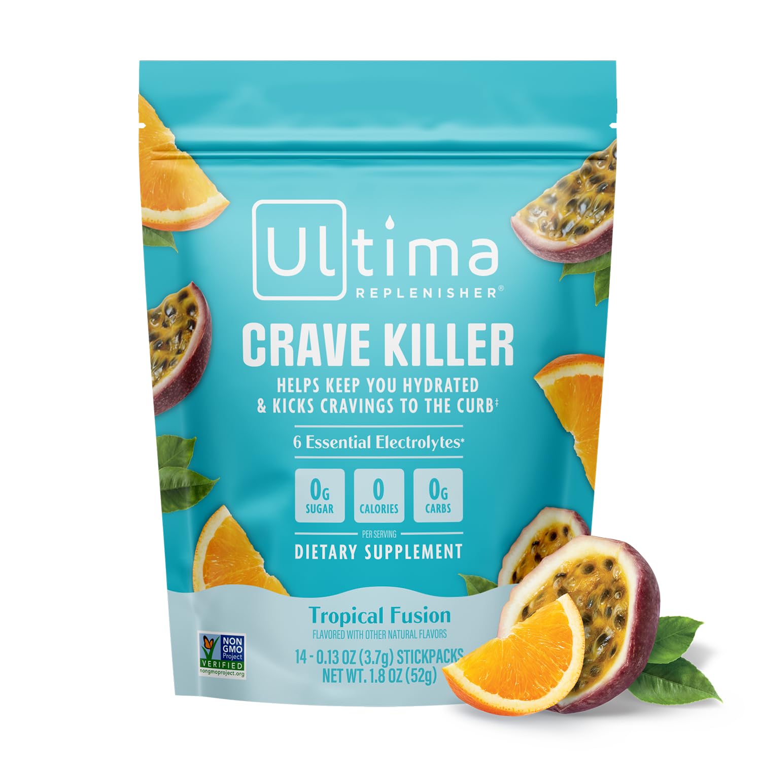 Ultima Replenisher Crave Killer Supplement and Electrolytes Powder – Tropical Fusion, 14 Stickpacks – Hydration Packets that Kick Cravings to The Curb - PrimeBioHealth - canada supplements