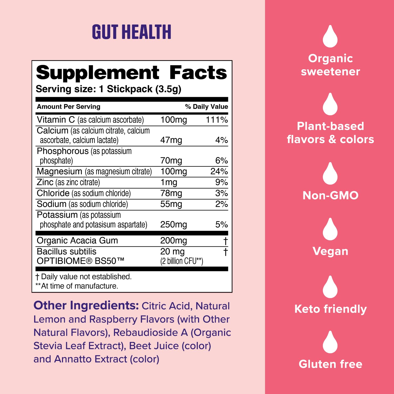 Ultima Replenisher Gut Health Supplement and Electrolytes Powder - Raspberry Lemonade, 14 Stickpacks - PrimeBioHealth - canada supplements