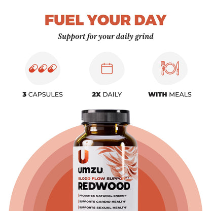 UMZU Redwood Nitric Oxide Booster, (30 Day Supply) – Vitamin C, Garlic & Horse Chestnut – Healthy Circulation & Endurance – Daily Cardiovascular Support Nitric Oxide - PrimeBioHealth - canada supplements
