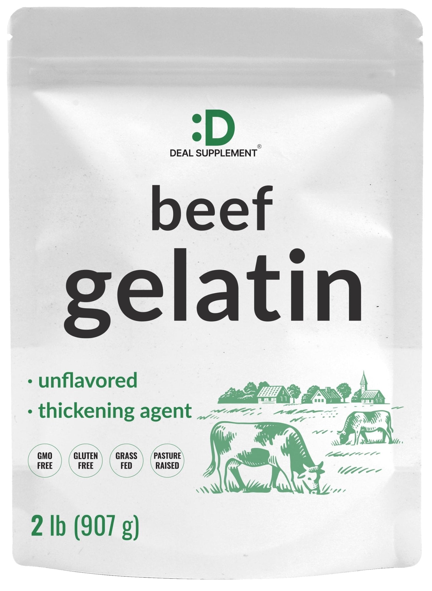 Unflavored Beef Gelatin Powder, 1lb – Grass Fed & Pasture Raised Bovine – Natural Thickener & Stabilizer for Cooking & Baking – High Collagen Protein Source – Non-GMO, Keto Friendly - PrimeBioHealth - canada supplements