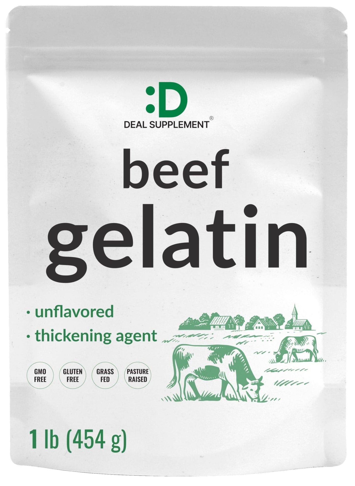 Unflavored Beef Gelatin Powder, 1lb – Grass Fed & Pasture Raised Bovine – Natural Thickener & Stabilizer for Cooking & Baking – High Collagen Protein Source – Non-GMO, Keto Friendly - PrimeBioHealth - canada supplements