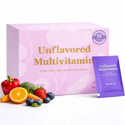 Unflavored Vitamin Powder, Multivitamin Powder Supplement with 19 Vitamins & Minerals + 15 Fruit & Veggie Blend, Supports Healthy Growth