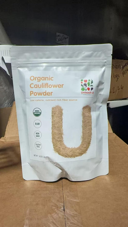 Unleash’d Organic Cauliflower Powder 16 oz – 100% Pure Natural Superfood, Rich in Vitamins, Nutrient-Dense & Versatile - PrimeBioHealth - canada supplements