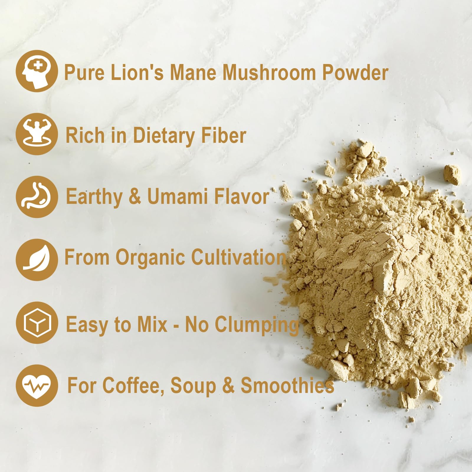 UNLEASH'D ORGANIC Organic Lion's Mane Mushroom Powder 16 oz – 100% Pure Natural Superfood, Rich in Antioxidants & Polysaccharides - PrimeBioHealth - canada supplements