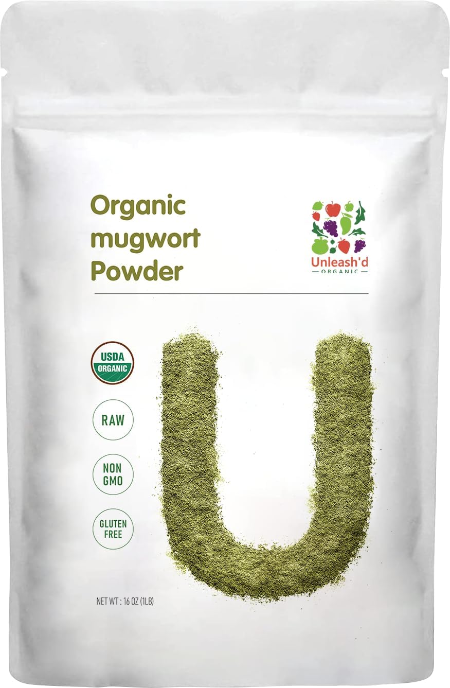 UNLEASH'D ORGANIC Organic Mugwort Powder 16 oz 100% Pure and Organic Green Superfood Promotes Qi and Blood Circulation - PrimeBioHealth - canada supplements