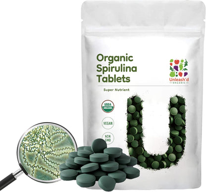 Unleash’d Organic Spirulina Tablets 16 oz – 100% Pure Plant-Based Superfood, Vegan, Non-GMO, Nutrient-Dense Daily Supplement - PrimeBioHealth - canada supplements