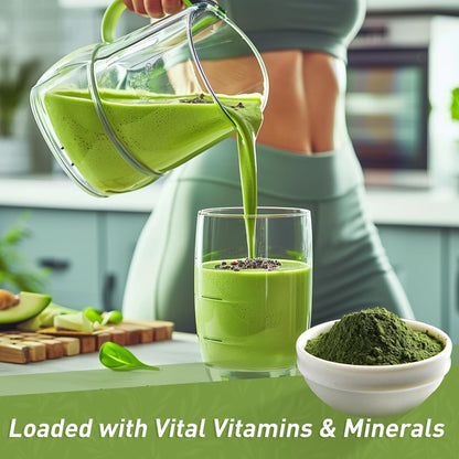 Unleash’d Organic Wheatgrass Powder 16 oz – 100% Pure Superfood, Rich in Vitamins, Fiber & Minerals for Immune Support & Wellness - PrimeBioHealth - canada supplements