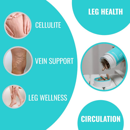 UpNourish Cellulite Vein Health Supplement with Caviar Collagen, SOD DIMPLESS, MOROSIL, Butchers Broom, Horse Chestnut, Leg Wellness and Circulation Support 90ct - PrimeBioHealth - canada supplements