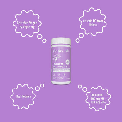UpNourish Liposomal D3 K2 MK-7 – 365 Mini softgels with Organic Coconut Oil - 5000 IU 125 mcg Vitamin D3 and 100 mcg Vitamin k2 for Optimal Bone and Immune Health - PrimeBioHealth - canada supplements