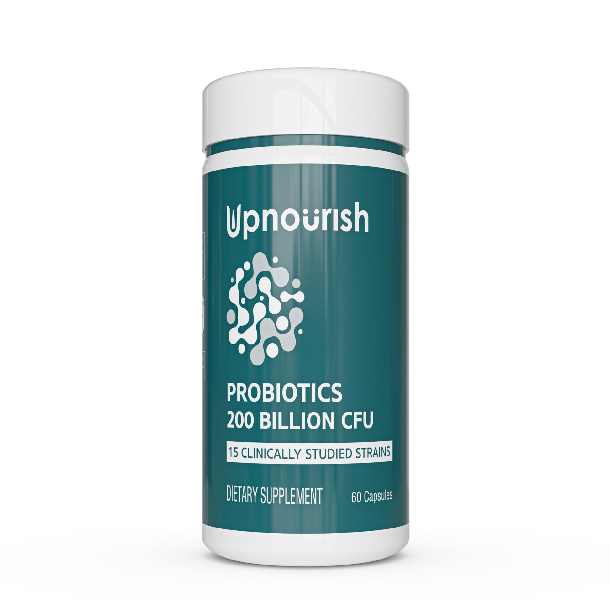 UpNourish Probiotics - 200 Billion CFUs for Men and Women, 15 Clinically Studied Strains, Prebiotics & Enzymes - 60 Vegan Capsules - PrimeBioHealth - canada supplements