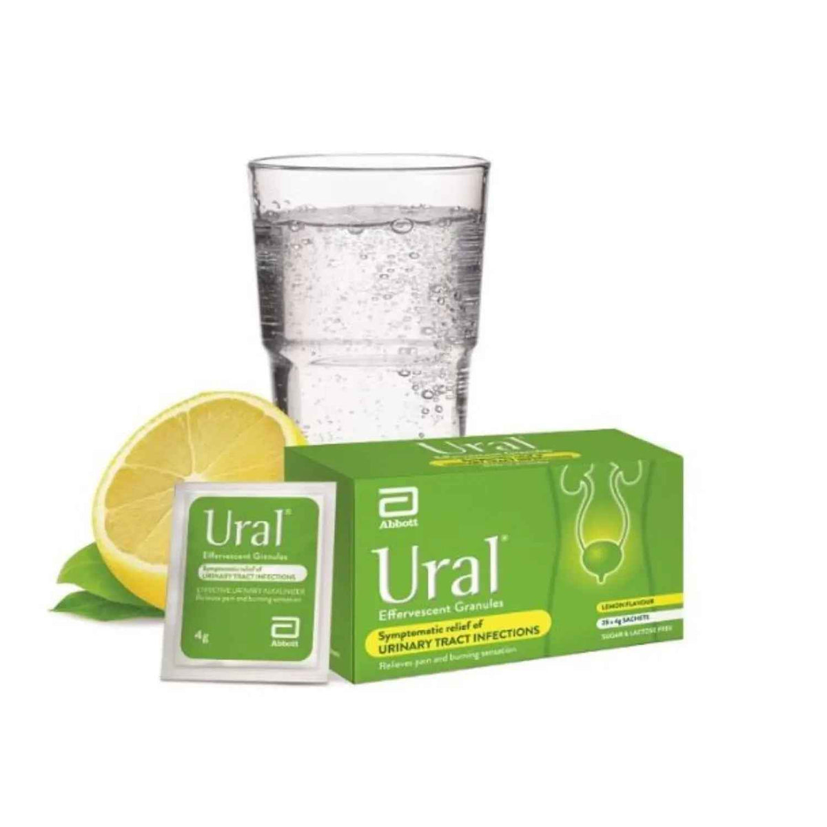 Ural Effervescent Powder 4G * 28 Sachets Urinary Alkalinizer Cystitis Relief