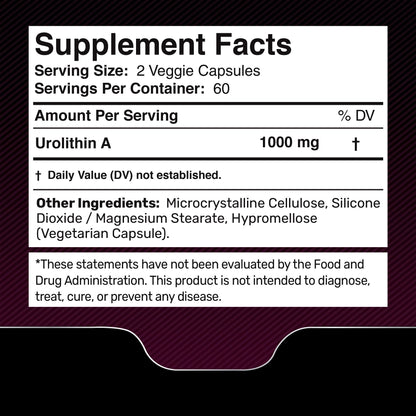 Urolithin A Supplement Capsules 1,000mg (98.9% Pure) – Advanced Urolithin A+ Formula for Cellular Renewal & Mitochondrial Support - PrimeBioHealth - canada supplements