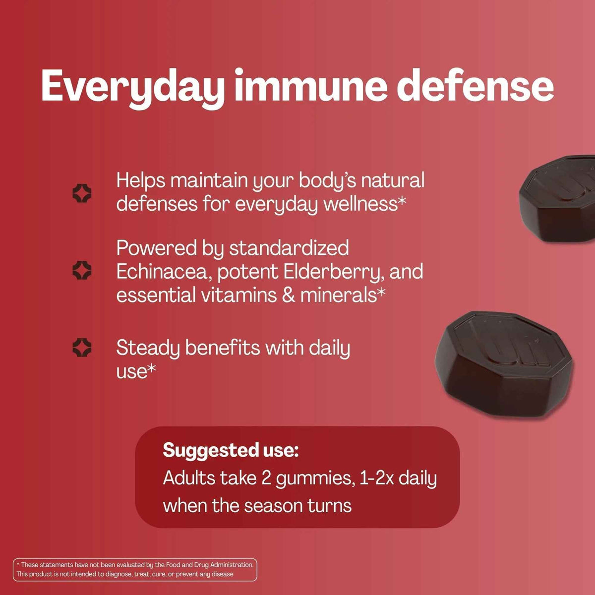 URVI® Immune Support Gummies - Vitamin C, D3 K2, E, Niacin, Zinc & Selenium with Elderberry & Echinacea