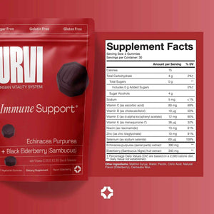 URVI® Immune Support Gummies - Vitamin C, D3 K2, E, Niacin, Zinc & Selenium with Elderberry & Echinacea
