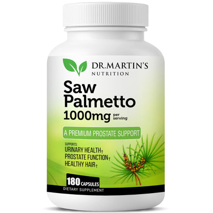 USA Grown Saw Palmetto | 180 Capsules Prostate Health Supplement | Hair Growth for Men & Women | Support to Help Maintain Normal Urination Frequency - PrimeBioHealth - canada supplements