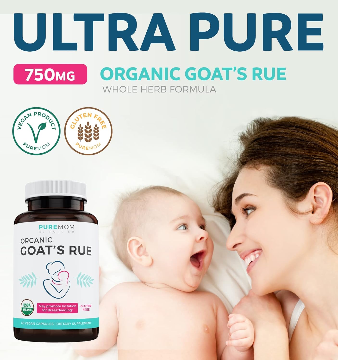 USDA Organic Goat's Rue - Increase Milk Supply for Breastfeeding & Herbal Lactation Support - Aid for Mothers - Non-GMO Goats Rue Lactation Supplement - 60 Vegan Capsules (No Pills, Tea, or Cookies) - PrimeBioHealth - canada supplements