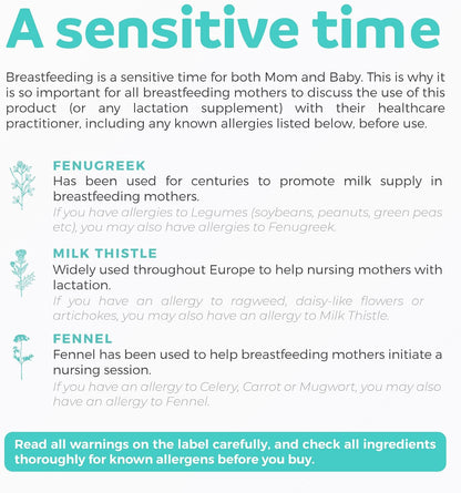 USDA Organic Lactation Supplement - Increase Milk Supply with Herbal Breastfeeding Support - Aid for Mothers - Organic: Fenugreek Seed, Fennel & Milk Thistle - 60 Vegan Capsules (No Pills or Cookies) - PrimeBioHealth - canada supplements